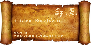 Szieber Ruszlán névjegykártya