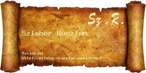 Szieber Ruszlán névjegykártya